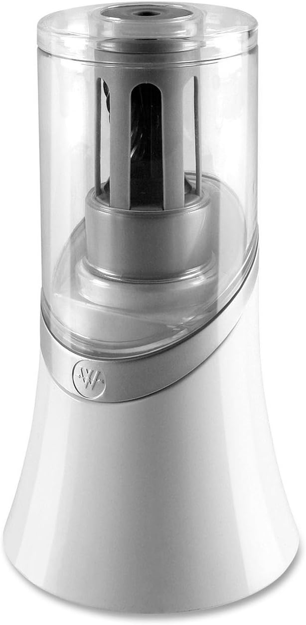 Westcott iPoint Evolution Electric Pencil Sharpener, White and Silver