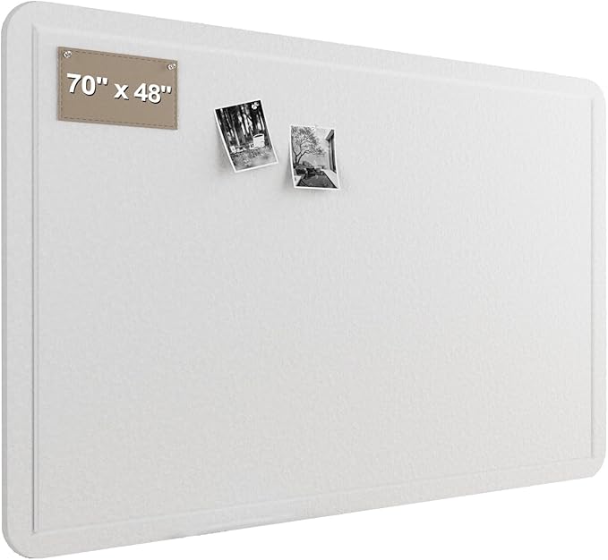Felt Bulletin Board for Wall 72" x 48" Unfolded Size, Large Frameless Felt Pin Board, Soft Cork Board Alternative for Office, Home Planning, Notes, Photos & Wall Decor, Foldable Shipping, Easy Install