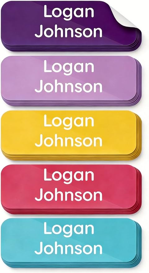 Custom Waterproof Name Labels Personalized Stickers for Kids, Toddlers & Parents Lunch Boxes Kid Clothes Daycare Camp School Supplies