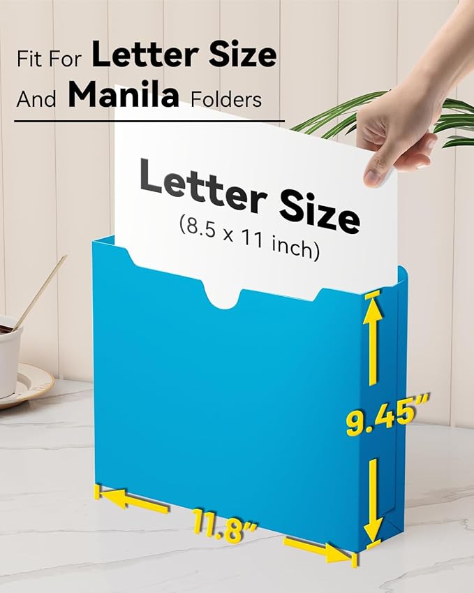 Ansook Plastic Manila File Jackets Letter Size,12 Pack Expanding Manila File Folders, Reinforced Straight Cut Tab,Heavy Duty 2" Expansion Manila Pocket Folders,Poly File Jacket Folders for Office,Home