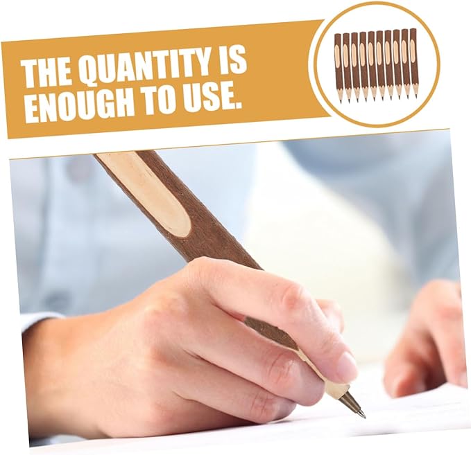 Wooden Ballpoint Pens 17cm Tree Bark Multi-function Portable Writing Pens 10pcs Biodegradable Natural Wood Office School Supplies