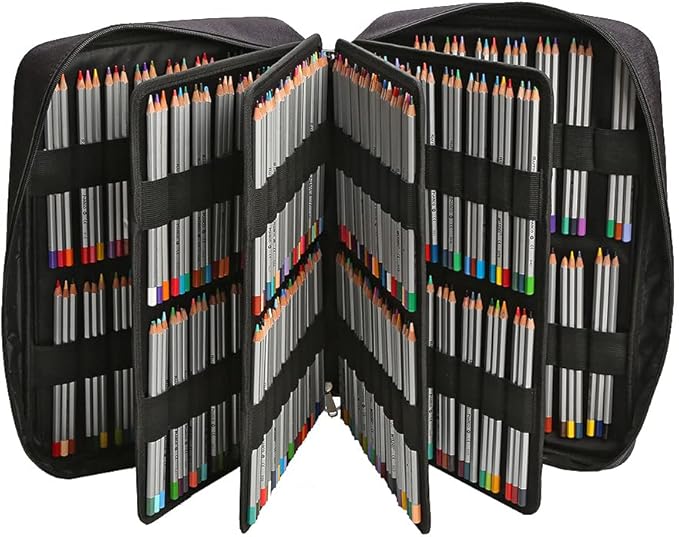 Lbxgap Portable Colored Pencil Case Holds 480 Slots Pencils or 320 to 328 Gel Pens Large Capacity Pencil Organizer with Handle Strap Handy for Colored Pencils & Gel Pen