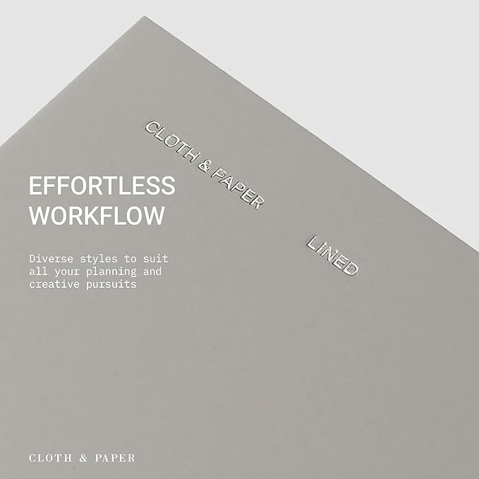 Cloth & Paper Travel Notebook | Lined Notes – Ash | Pocket Plus Lined Journal 3.2" x 6" | Writing Notebook, Journaling, Lists, Planning, Study Notes & Organized Writing – Soft Touch Cover
