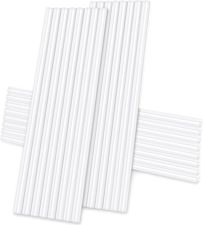 Clear EVA Hot Glue Sticks, 24PCS Mini Size 0.27" Dia x 8" Long Hot Melt Glue Wax Sticks for Fabric Wood, All Temperature Adhesive Stick for Crafts, Repairs & DIY Projects