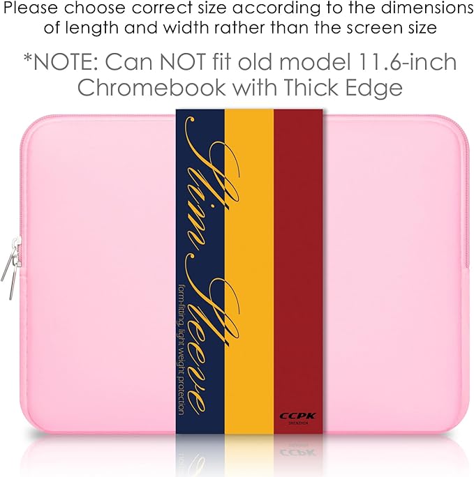 CCPK 11.6 inch Laptop Case Compatible with 12 inch MacBook Air 11 inch ASUS Vivobook Go Lenovo 100e Gen 4 Acer Gateway Chromebook 311 Computer Accessories Bag Sleeve Cover Carrying Case 11 inch, Pink