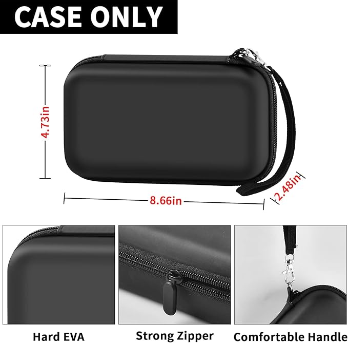 Graphing Calculator Case Compatible with Texas Instruments TI-84 Plus CE/TI-83 Plus CE, Hard Storage Holder for Students, School & Library Study, Mesh Pockets,Pen Holder Hand Strap Case Only Black