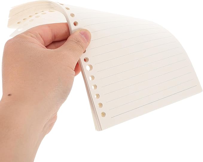 DOITOOL Lined Loose Leaf Paper Refill A5 20-hole Reinforced Notebook Inserts 60 Sheets Grid Planner Paper for Personal Notebooks and Binder Organizers