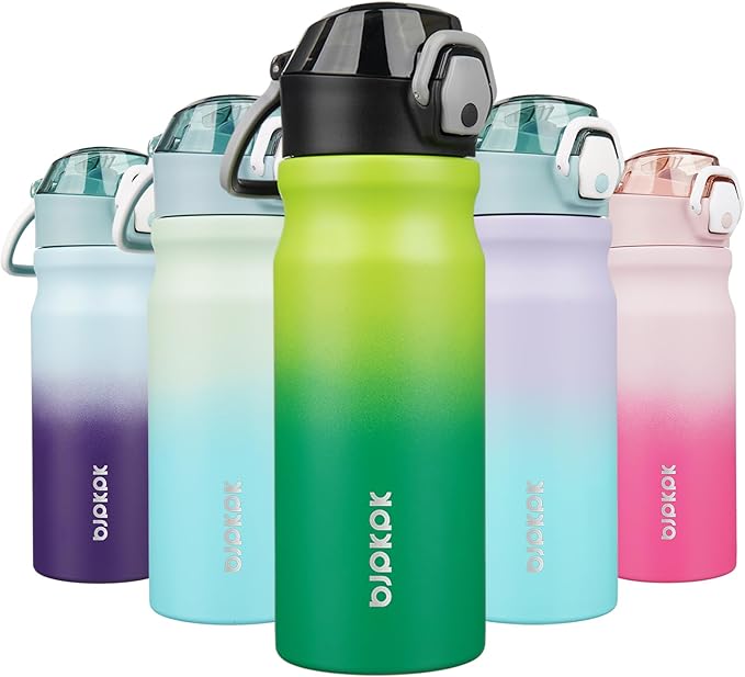 BJPKPK Stainless Steel Insulated Water Bottle with Straw Lid 18oz Reusable Metal Thermal Flask Bottles Keep Cold and Hot,Bamboo Grove