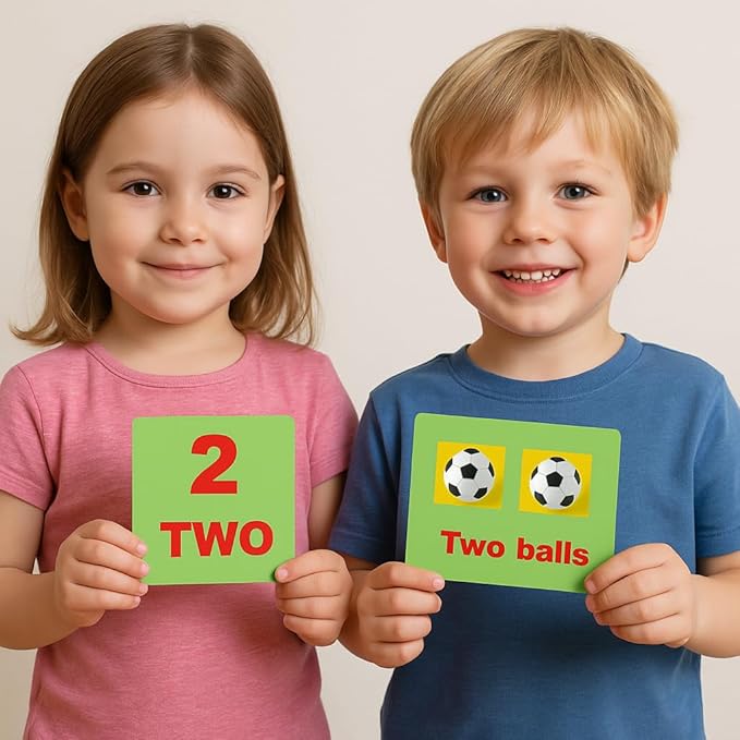 Number Flash Cards for Toddlers - Toddler Math Flash Cards - Learn Counting Flashcards Numbers 1–50 -Help Kids Count Games | Kids Toys Numbers Match for Preschoolers Kindergarten 2-6