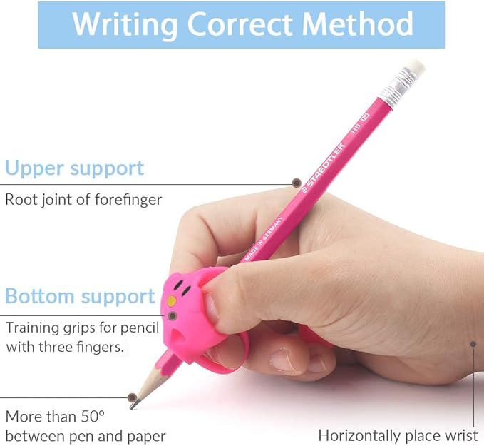 Firesara training grips for pencil, Original Training Grips Puppy Design Posture Correction for Kids Preschoolers Children Adults Special Needs Handwriting Aid for Lefties or Righties (3PCS)