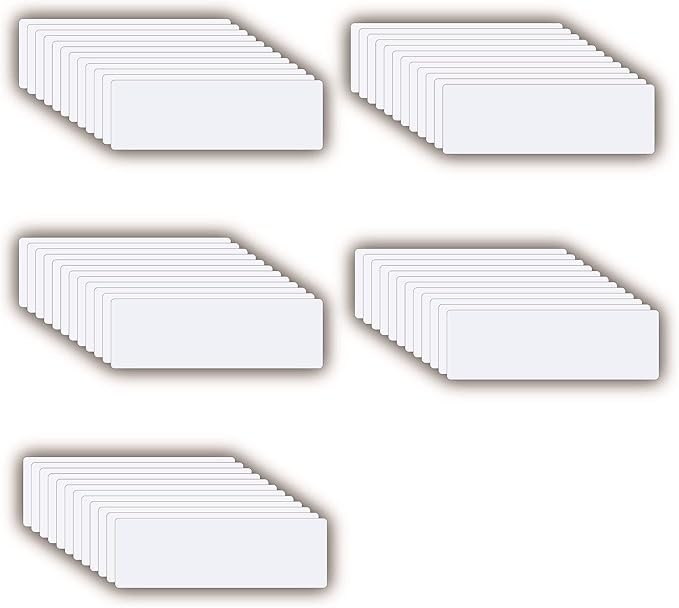 STTMGN Dry Erase Magnetic Labels (1x3,Pack of 60),Write On Magnets Sticker,Real Waterproof/Reusable for Classroom&Office&Cabinet&whiteboard&Fridge&More (White)