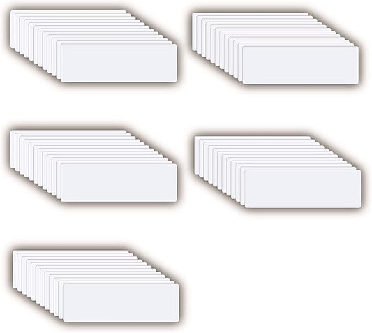 STTMGN Dry Erase Magnetic Labels (1x3,Pack of 60),Write On Magnets Sticker,Real Waterproof/Reusable for Classroom&Office&Cabinet&whiteboard&Fridge&More (White)