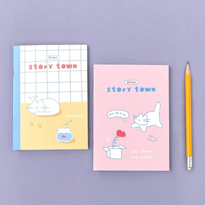 Monolike Story town Afternoon mini notebook 6p A-SET_Mini note, Pocket note, Blank note, Pocket size, a portable note, 48pages