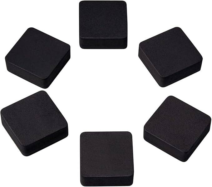 Favide 24 Pack Magnetic Whiteboard Dry Erase Erasers Chalkboard Cleansers for Classroom, School Supplies(Square, Black)