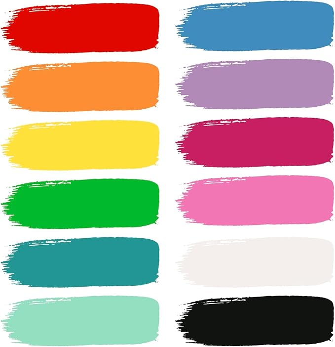 TULIP Washable Tempera Paint Pouches 12-Pack, Art & Craft Supplies, Non-Toxic, Quick Dry Paint, Easy Squeeze for Kids, 12 Rainbow Colors, 6+