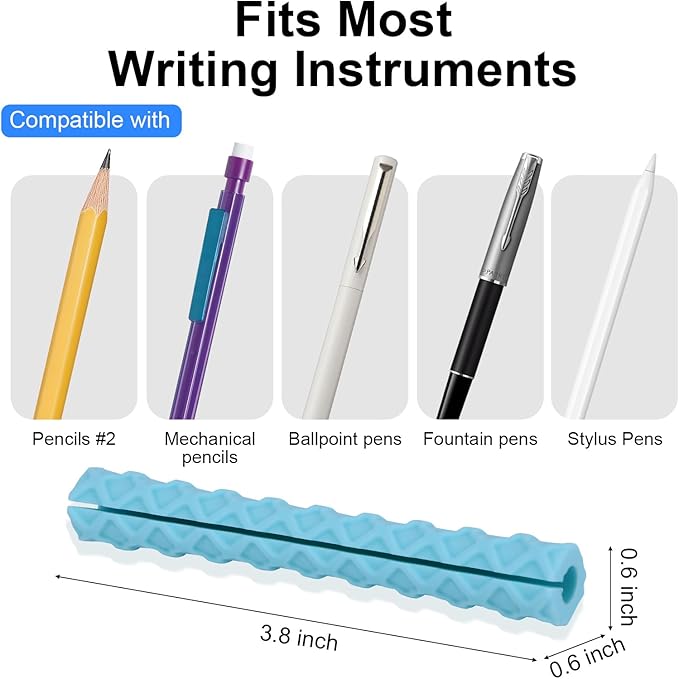 Sensory Pencil Grips for Kids 4 Pack, Quiet Classroom Fidget Toys, Textured Silicone ADHD & Autism Calming Tools, Anxiety Relief Item for Adults & Teens, Christmas Stocking Stuffers Gifts