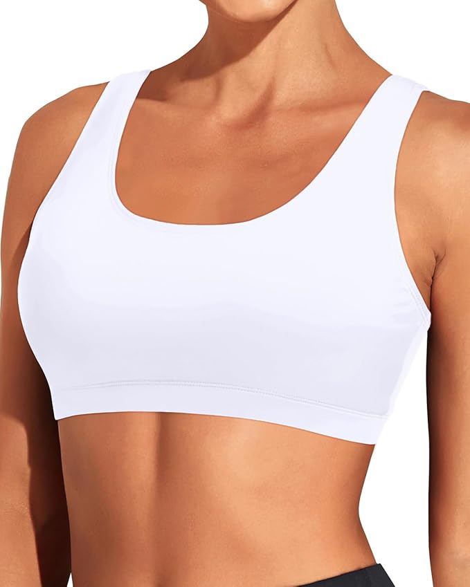 Tempt Me Women Sports Bra Bikini Top Push Up Scoop Neck Bathing Suits Top Padded Swim Crop Tops Only