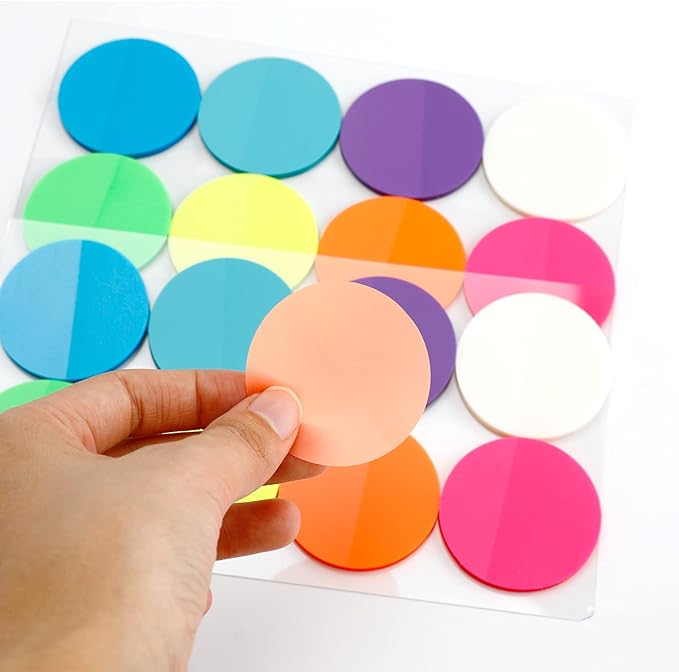 800 Sheets Transparent Sticky Notes Small Round Clear Sticky Notes Bright Neon Sticky Tabs for Planner Accessories Book Journaling School Study Supplies