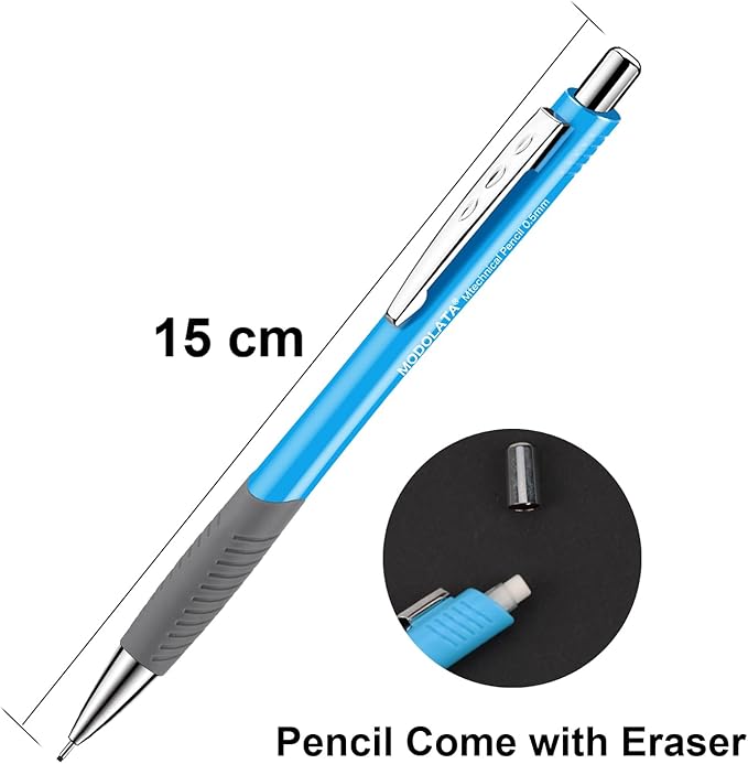 0.5MM Mechanical Pencil Set, Lead Pencils 0.5mm for Student and Artist Drawing, Sketching, Drafting, Pack of 6 Pieces