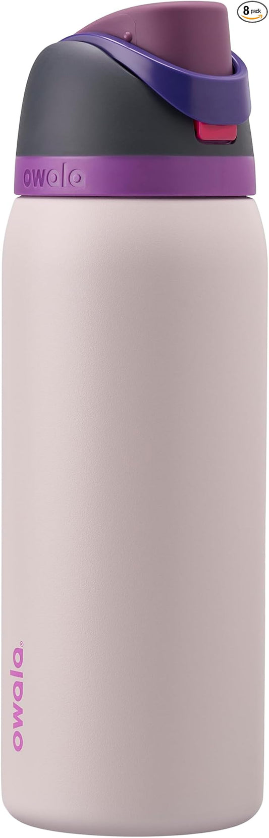 Owala FreeSip Insulated Stainless Steel Water Bottle with Straw for Sports and Travel, BPA-Free, 32oz, Dreamy Field (Pack of 8)