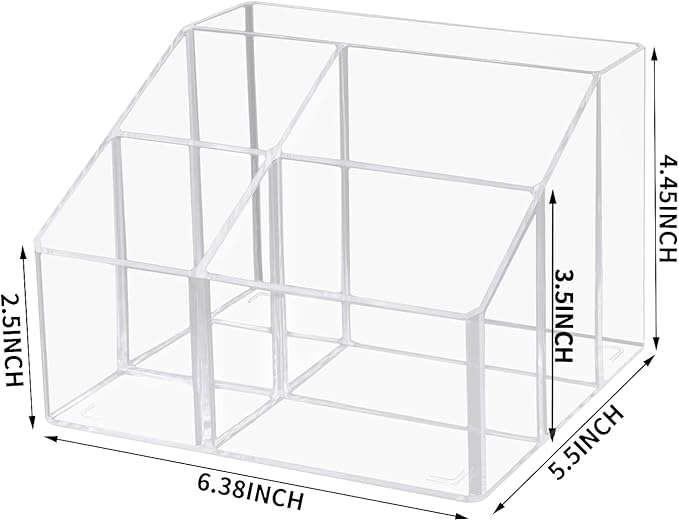 HSYMQ Acrylic Desk Organizers, Clear Pen Holder and Pencil Holder Display Stand for Office, School and Home