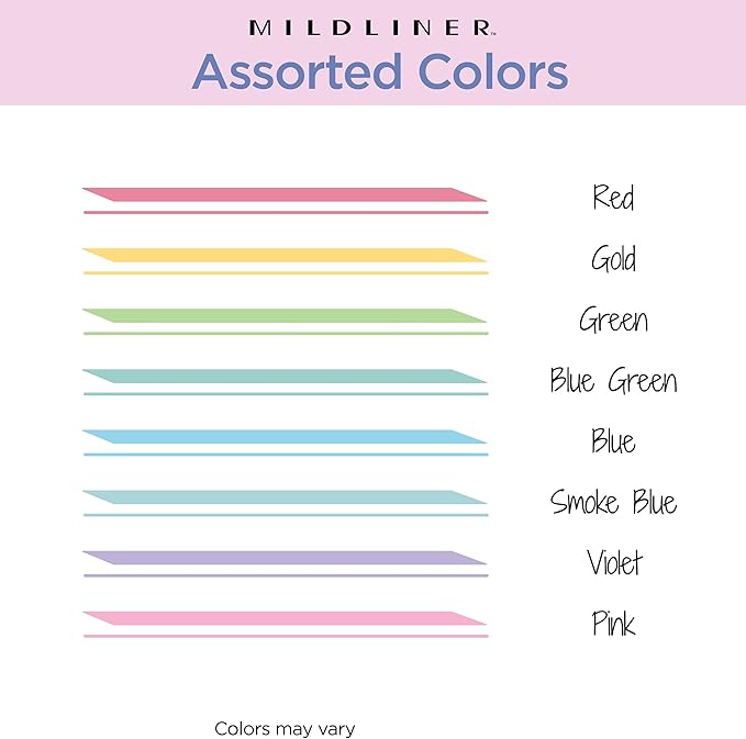 Zebra Pen Mildliner Dual-Tip Highlighter Marker Set, Broad and Fine Tips, No Bleed, Ideal for Bible Highlighting, Journaling, School and Office Supplies, Assorted Soft Hue Ink Colors, 8-Pack (78108)