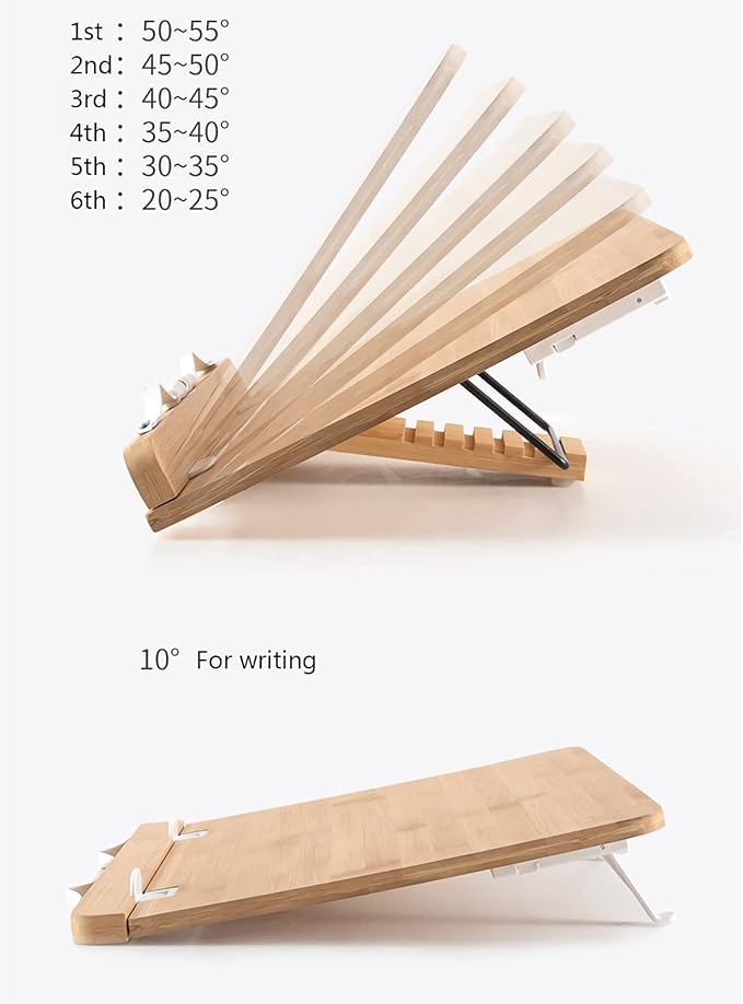 TOMYEUS Book Stand Book Stand Holder, Desk Reading with 7 Adjustable Height, Portable Stands for Textbook, Recipe, Magazine, Laptop, Tablet Book Holder (Size : Medium)