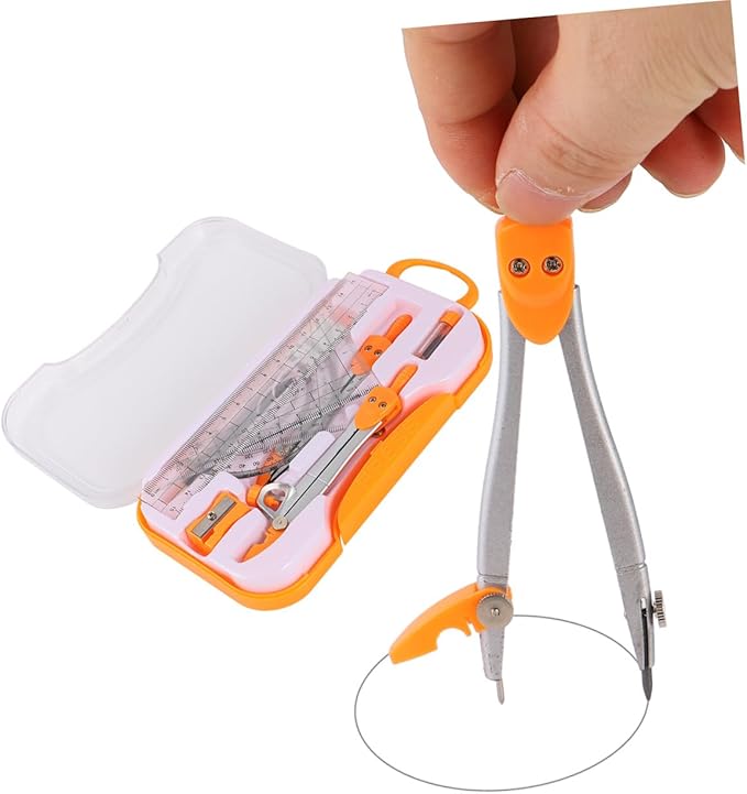 DOITOOL 1sets Compass Geometry Drawing Tool Kit Set Ruler Pen Eraser and Sharpener for Students for Math and Geometry Classes Random Colors