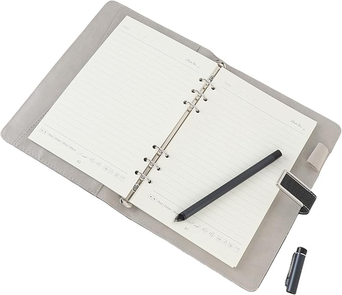 Qinlorgo Smart Digital Pen Notebook Set, Bluetooth 5.0 Reusable Notebook, Smart Pen Set with Real Time Sync Note Taking & Convert to Text, Compatible with Android Phones Tablets (Black)