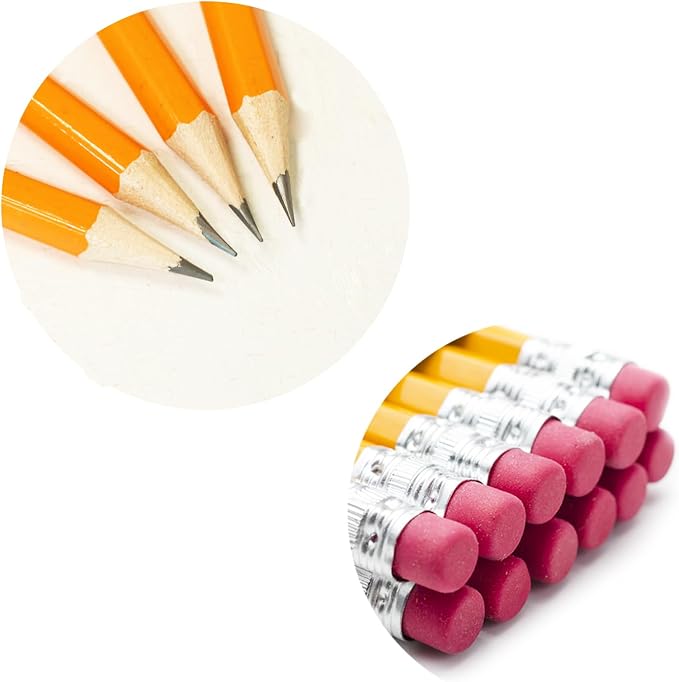 SKKSTATIONERY 360 Count Pre-sharpened #2 Pencils with Erasers – Bulk Yellow HB Lead Pencils for Classroom, Teacher Supplies & Back to School – No.2 Pencil Box