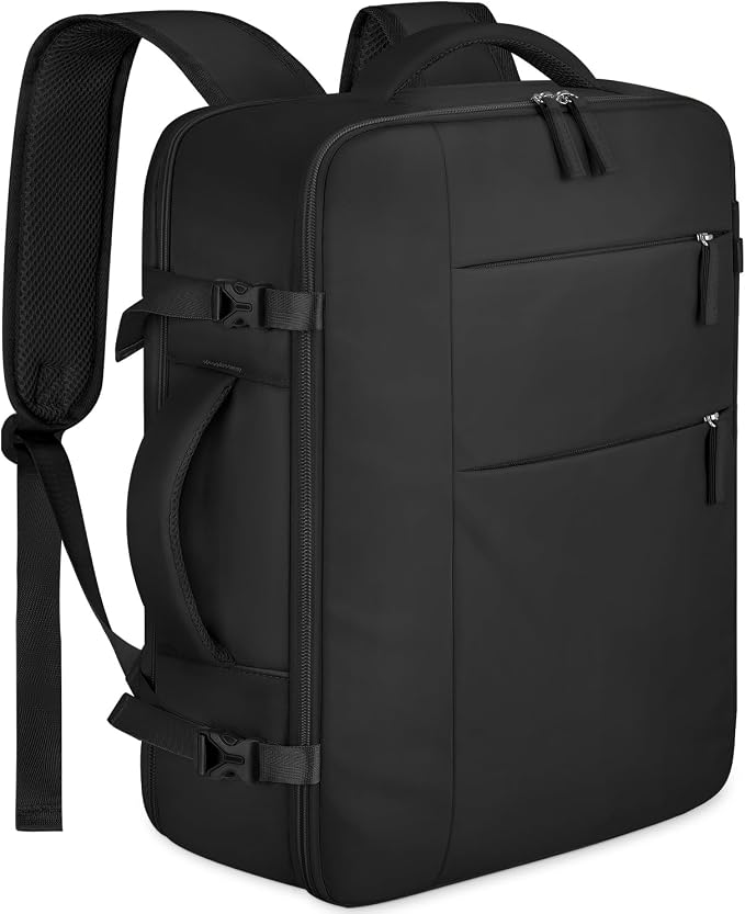 Capolo Travel Backpack for Women Men Waterproof Laptop Backpack Airlines Approved Carry On Backpack Bag Computer Bookbag for Business, Work, Traveling Fits 17 Inch Laptop(Black Zipper,XL)