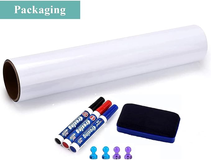Huge Self-Adhesive Whiteboard Sticker: 72" x 40" Magnet Receptive Dry Erase Wall Decal | No Ghosting Project Planner & Timeline Board | Peel & Stick for Office Teamwork
