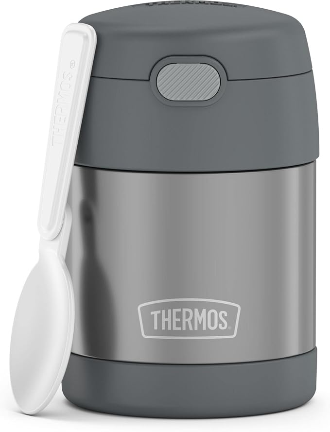 THERMOS FUNTAINER Kids Food Jar with Spoon, 10oz, Gray (Pack of 6)
