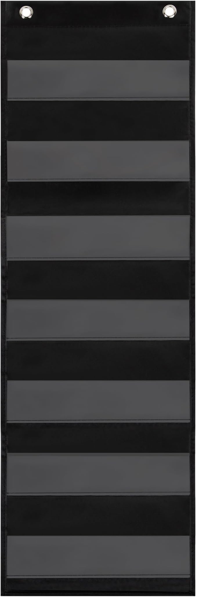 Essex Wares - 9" Wide x 33" Tall Pocket Chart, Black - Sturdy Pocket Chart for Classroom for Sentence Strips - Easy to Use & Hang, Reusable Black Pocket Chart