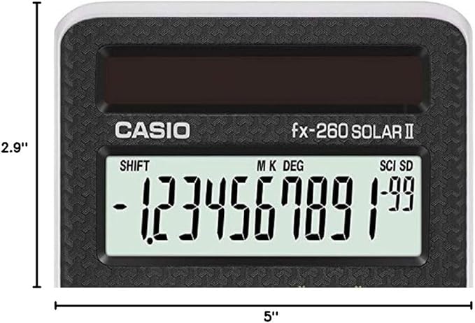 Casio fx-260 Solar II Scientific Calculator | 10-Digit Display | Fraction & Trig Functions | Ideal for Middle School, High School Math, Algebra, Trigonometry | Solar Powered (Pack of 2)