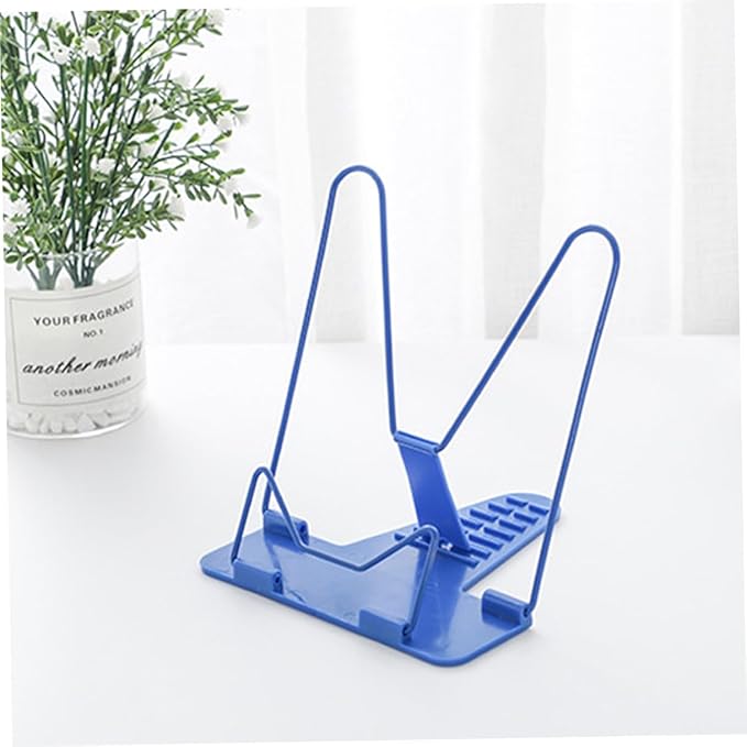 Artibetter 2PCS Adjustable Multi-Purpose Reading Book Shelf Blue Portable Lightweight Book Support Stand with - Smooth Surface Angle for Home Office Study Dorm Library