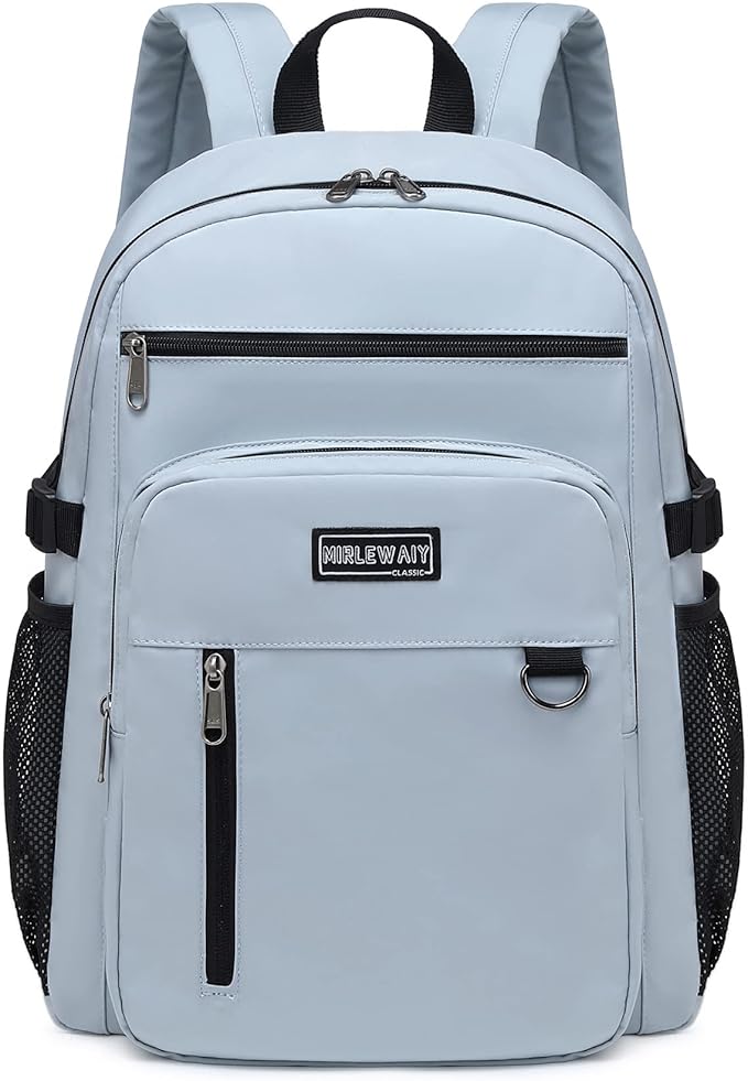 Lohol Lightweight Backpack for Teen Girls Boys, Durable Bookbag with 7 Pockets for School Travel (Blue)