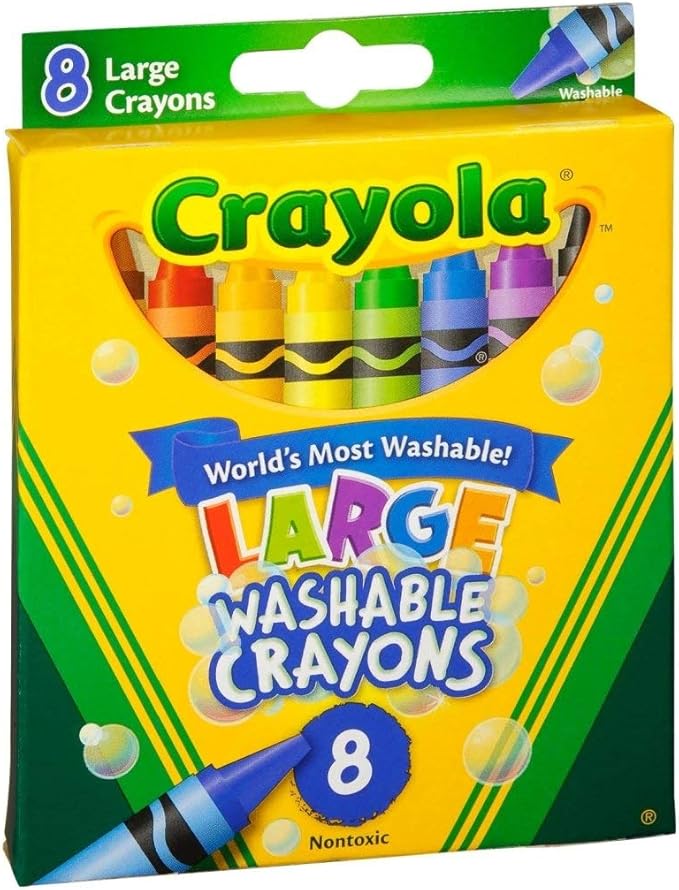 Crayola Washable Crayons, Large Size, 8 Colors, Pack of 1