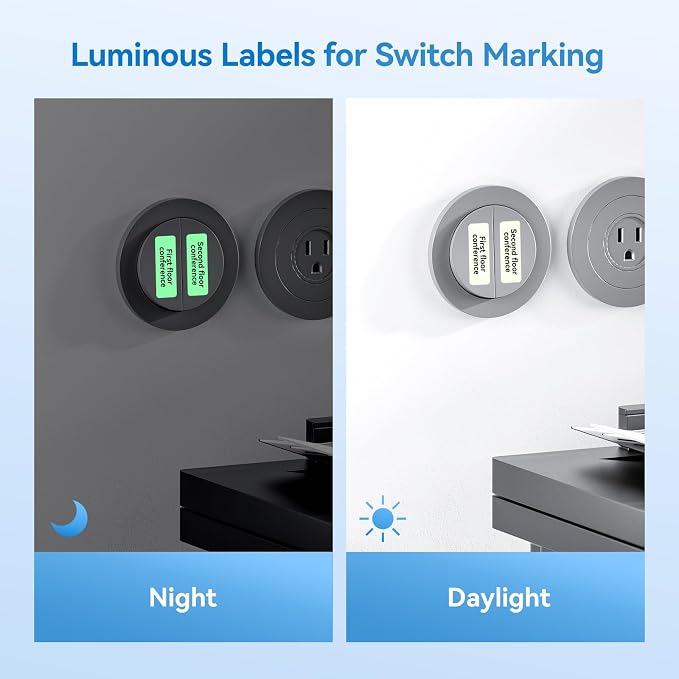 NIIMBOT Thermal Transfer Labels 0.52''x1.38'', Only for B18/N1 Label Maker | Long Storage Time, for Office Home Small Businesses Switch Labeling, Luminous Sticker(13mmx35mm)