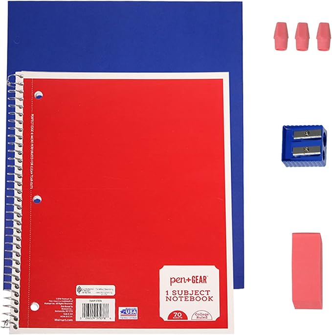 34 Piece Bulk School Supplies Kits - Pens, Pencils, Crayons, and More - Value Pack of 24 Kits - Essential Box of School Supplies for Elementary, Middle, and High School Students
