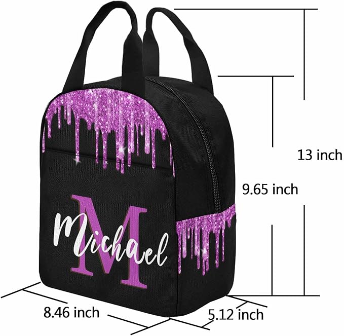 M YESCUSTOM Custom Girls Backpack, Personalized Kids Bookbag for Boys Girls Toddler Backpack with Lunch Box Girl Elementary School Bags for Kids Teen Travel Laptop Casual Daypacks