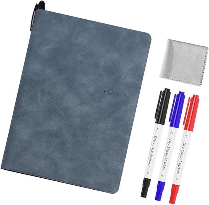Double-Side Magnetic Whiteboard Notebook with Erasable Marker Portable Writing Board for Office Meeting Writing Drawing Erasable Notebook