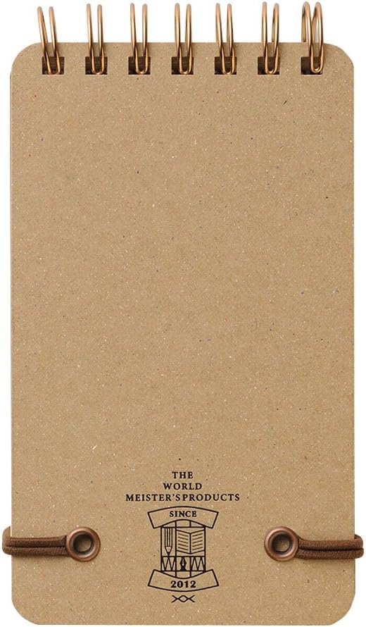 Midori 11799006 Notepad WM Ring Memo Grain Dark Brown