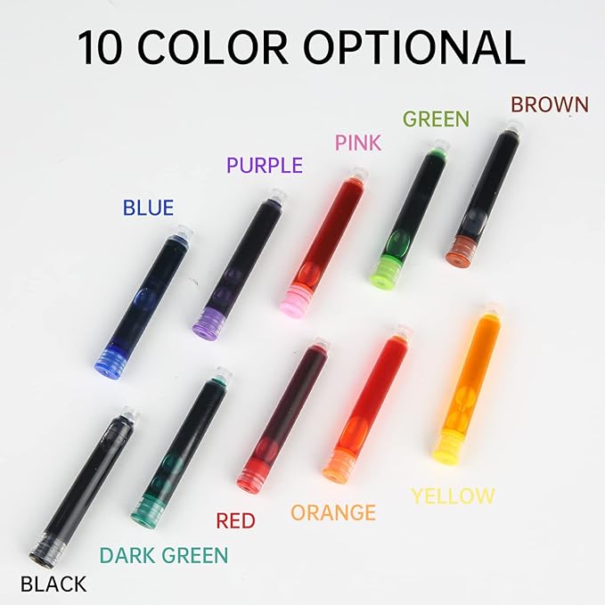 GC QUILL Calligraphy Pens Set 64pcs - Calligraphy Fountain Pen Set with 3 Fountain Pens, 7 Varied Nibs, 54 Ink Cartridges(10 Colors) - Writing, Drawing and Calligraphy Practice for beginner GC-F354