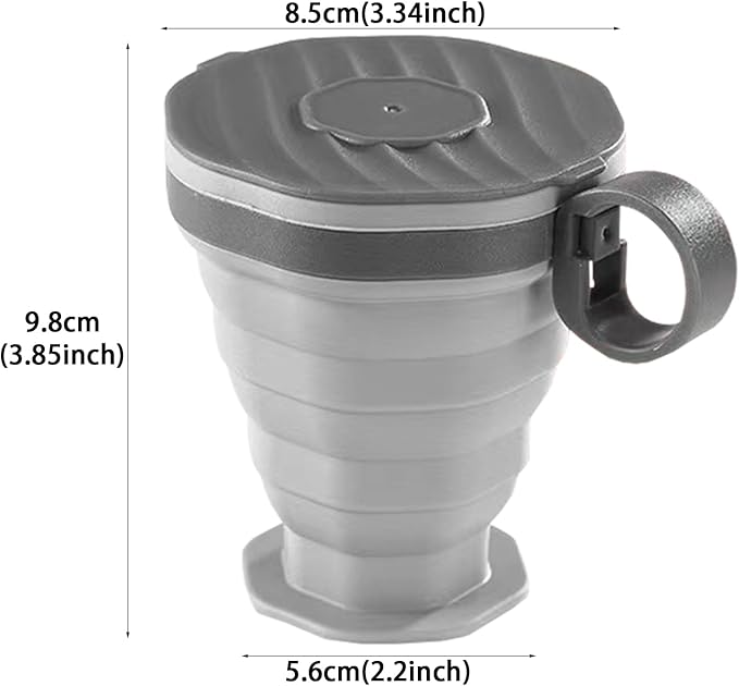 Reusable Travel Cup, Foldable Outdoor Coffee Mug, Leak-Proof Pocket-Size Water Bottle with Durable Silicone Body, Lightweight Portable Accessory with Modern Style, Camping Tool for Hot Cold Drinks