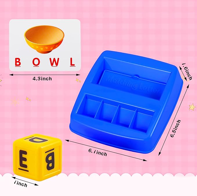 Matching Letter Game, Spelling Word and Increases Memory, Early Learning Educational Toy for Preschool & Kindergarten Kids Over 3-8 Years Old
