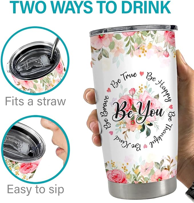 SANDJEST Sometimes You Forget You're Awesome Tumbler 20oz Inspirational Gifts Stainless Steel Insulated Tumblers Coffee Travel Mug Cup Gift for Coworkers Friends Sister Birthday Christmas