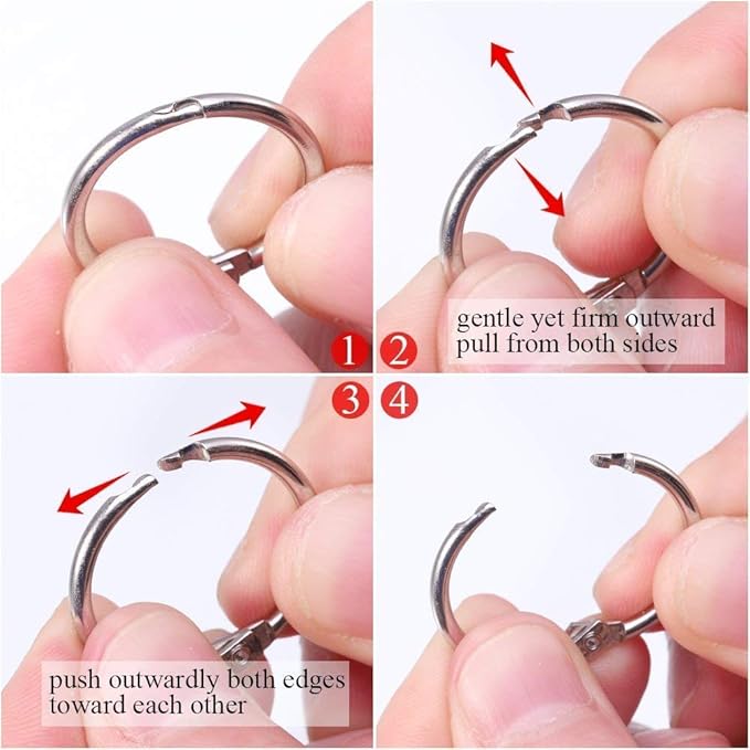 Antner 1.2 Inch Loose Leaf Binder Rings, 50 Pack Nickel Plated Small Metal Office Book Rings Keychain Keyrings for Paper, Index Cards, Flashcards, Scrapbooks, Home and Office Documents Organization