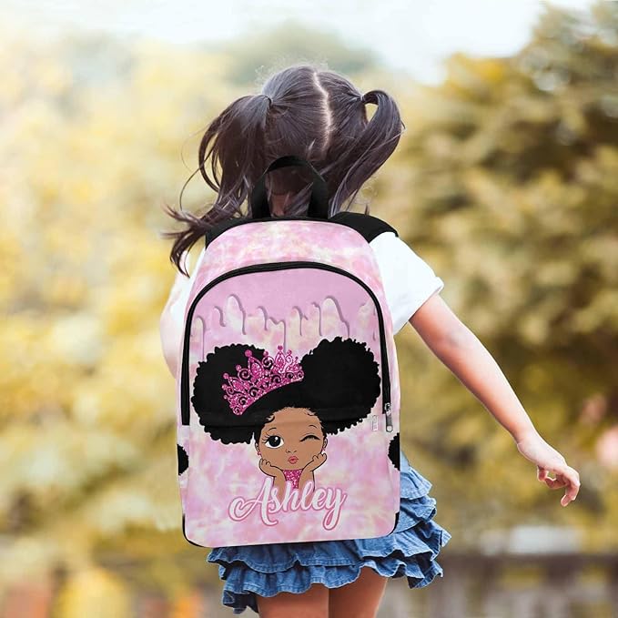M YESCUSTOM Custom Toddler Backpack for Girls, Personalized Name Girls Bookbag Princess Backpack Elementary School Bags Travel Laptop Casual Daypacks for Kids