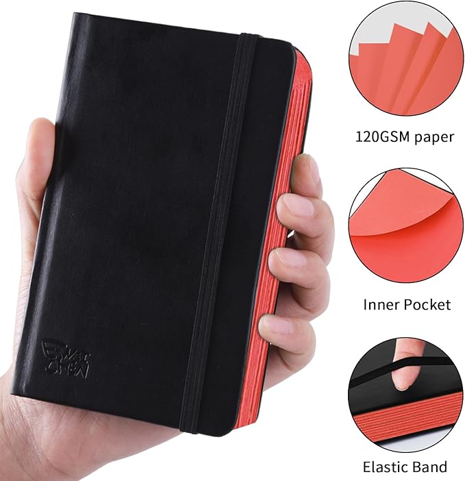 3.5x5.7inches Mixed Media Sketch Pad, 120GSM 32Sheets Folded Colored Paper Sketchbook for Drawing, Protable Hardcover Art Sketchbook for Painting, Writing, Journal.Red